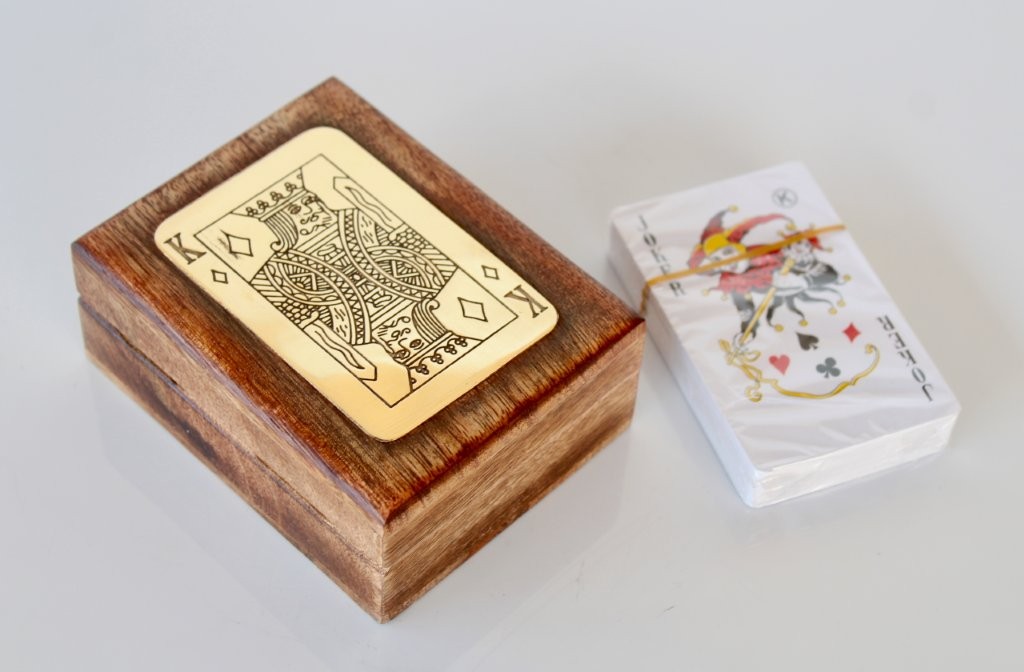 Brass & Wood King Single Card Box
